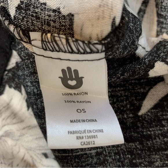 Spiritual Gangster Bathrobe Size OS Black Floral - Picture 8 of 10